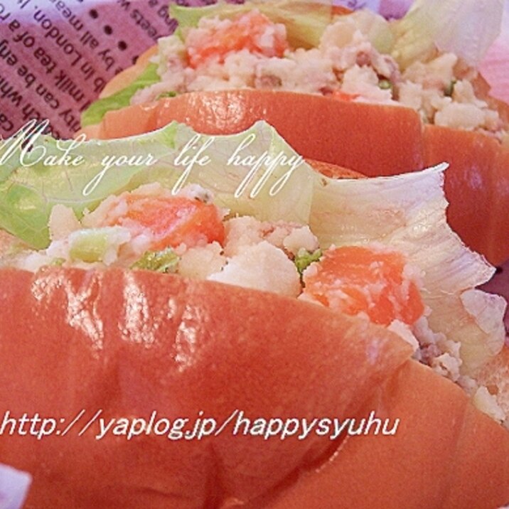 ポテトサラダリメイク☆ロールパンでサンドイッチ